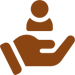 A brown hand with a person on it.